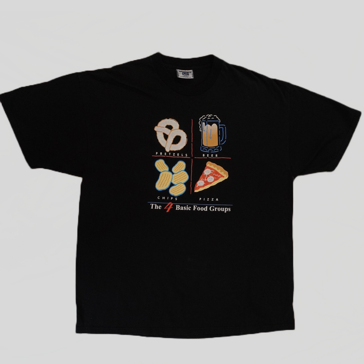 (2XL) Vintage “The 4 basic food groups shirt” Lee Tag