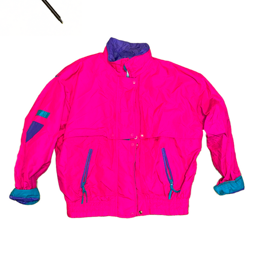 (L) Vintage American Weekend Pink and Green Jacket
