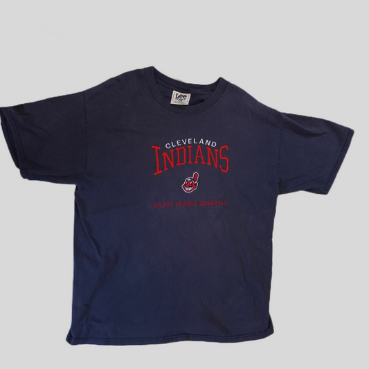 (XL) Vintage Cleveland Indians Embroidered Lee Sport MLB T shirt